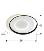 Plafón LED Limbos blanco y negro - medidas