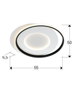Plafón LED Limbos blanco y negro - medidas