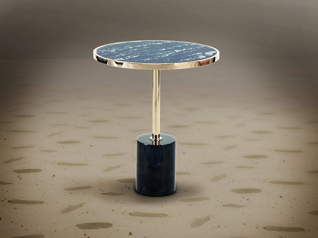 Mesa auxiliar Dekala Ø46 negro y oro