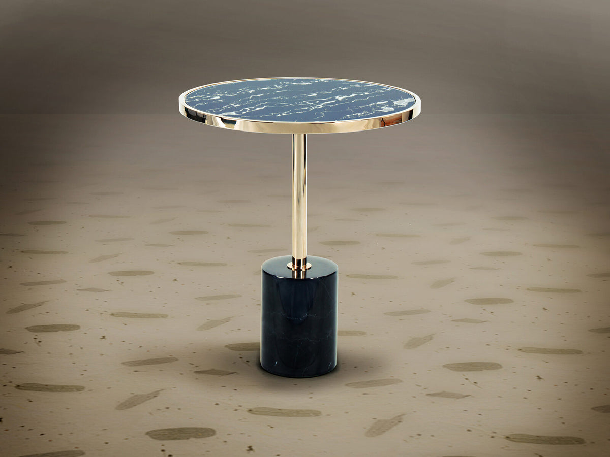 Mesa auxiliar Dekala Ø46 negro y oro