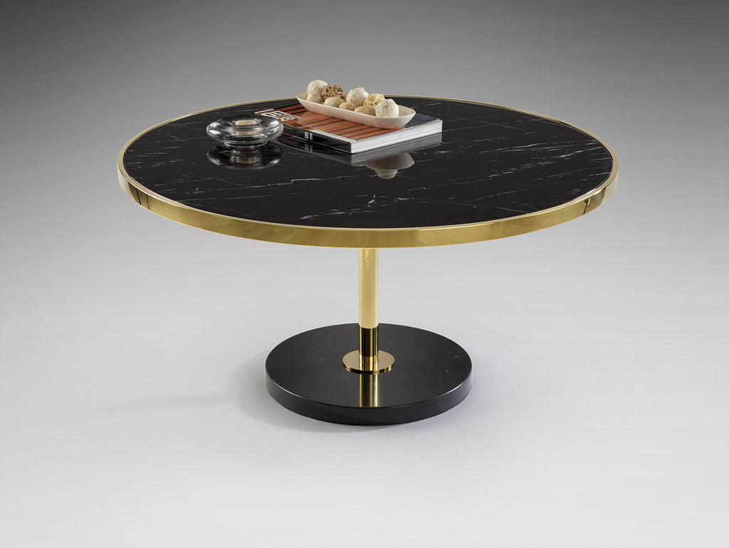 Mesa de centro Dekala Ø90 negro y oro