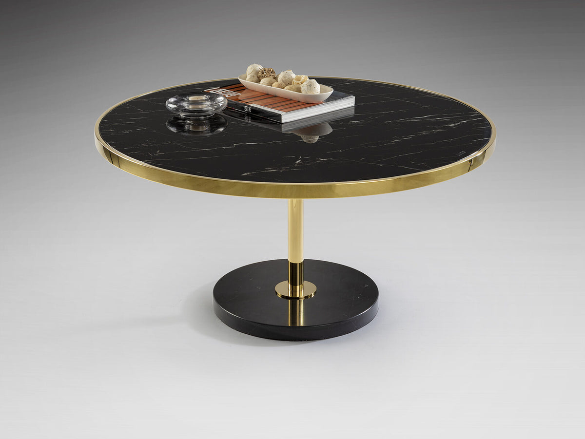 Mesa de centro Dekala Ø90 negro y oro