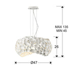Lámpara de techo Narisa 5 luces Ø47 - medidas