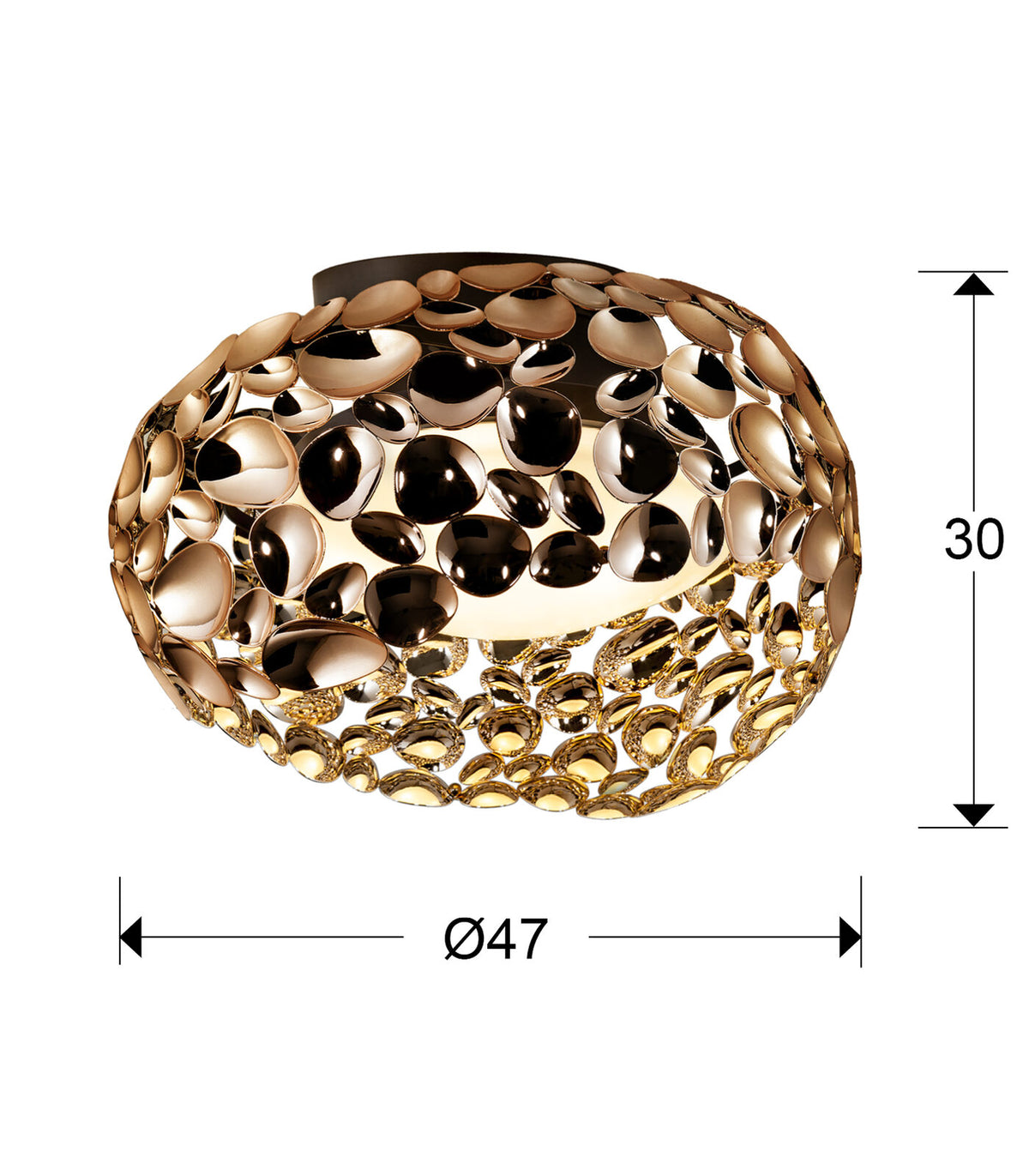 Plafón Narisa 5 luces Ø47 - medidas