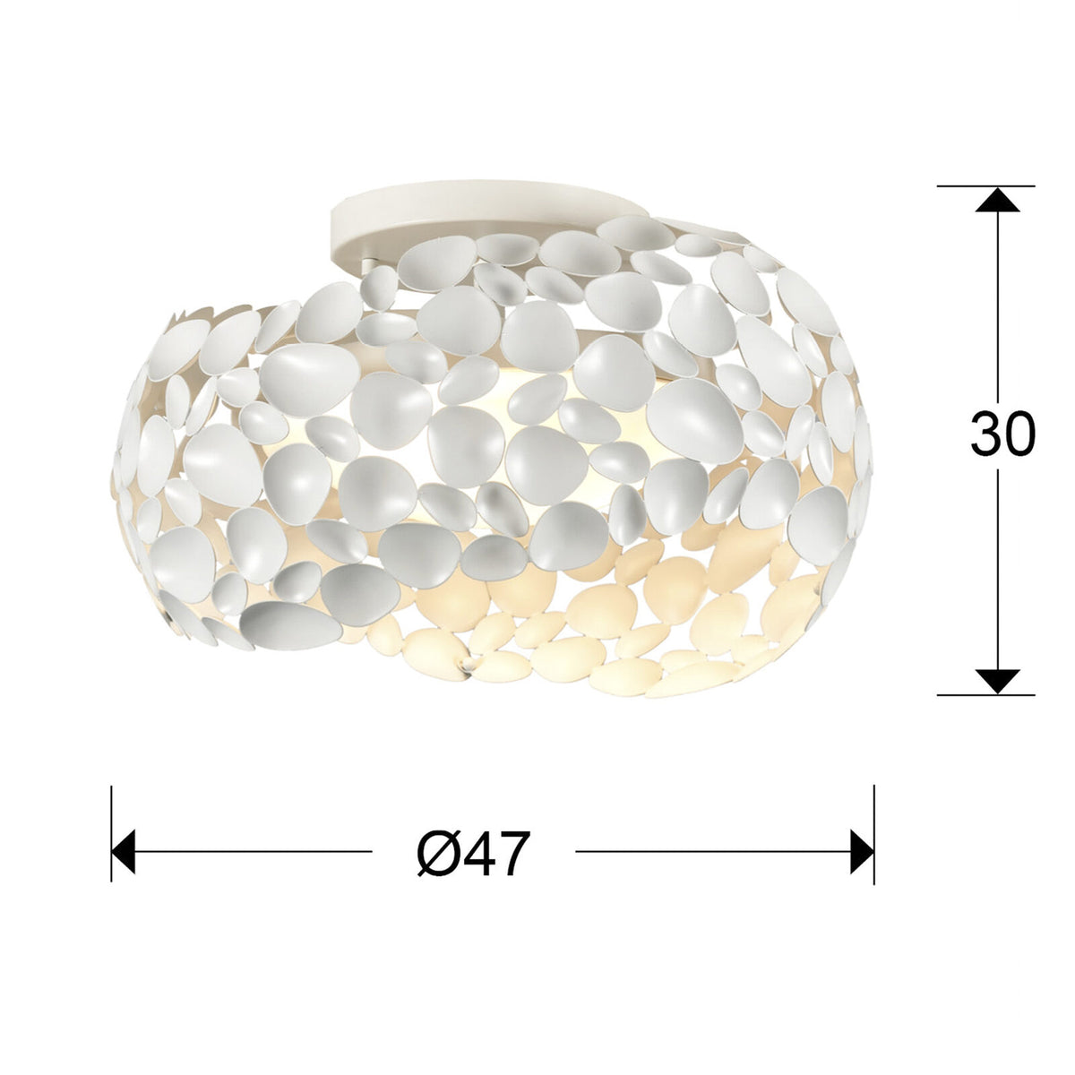 Plafón Narisa 5 luces Ø47 - medidas