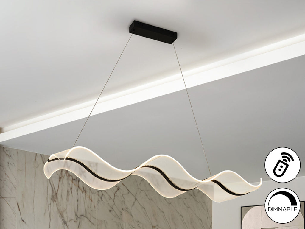 Lámpara de techo Olas LED CCT negro