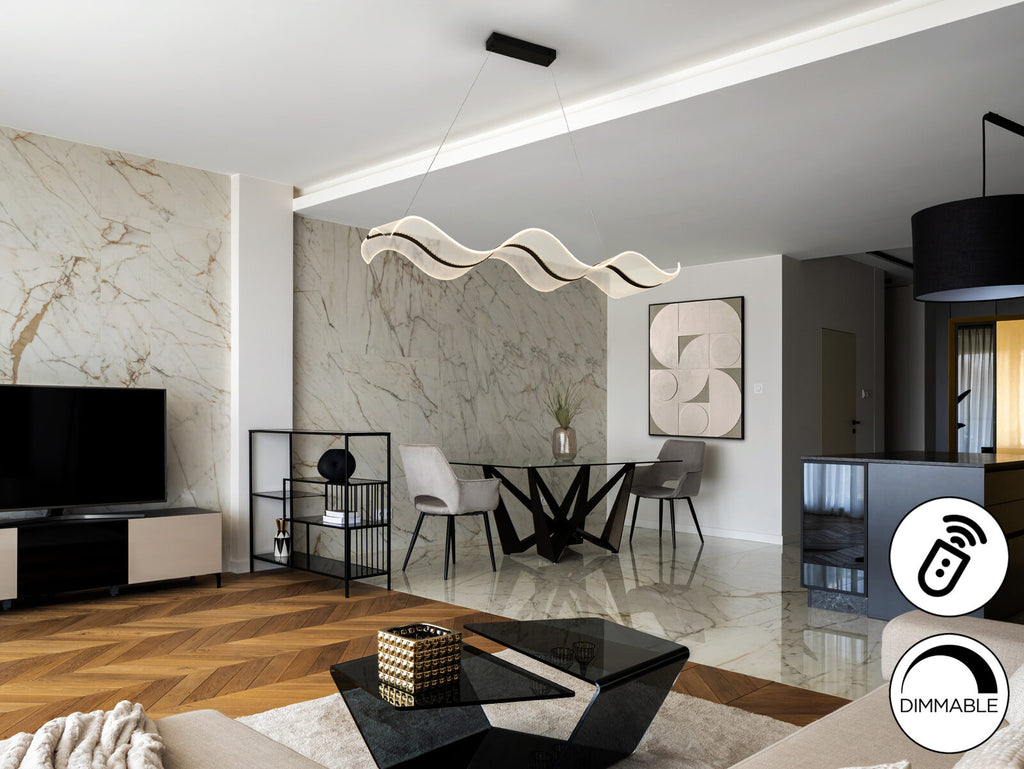 Lámpara de techo Olas LED CCT negro
