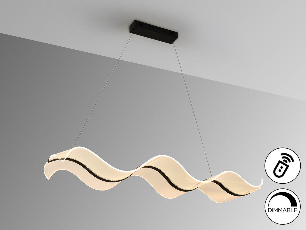 Lámpara de techo Olas LED CCT negro