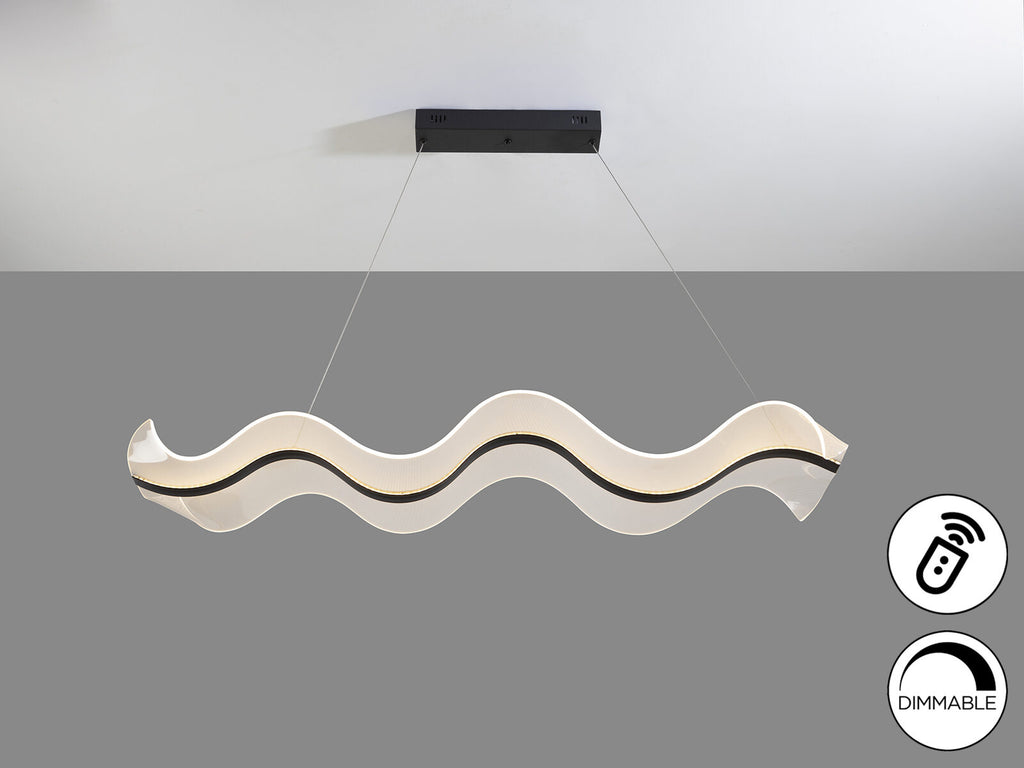 Lámpara de techo Olas LED CCT negro