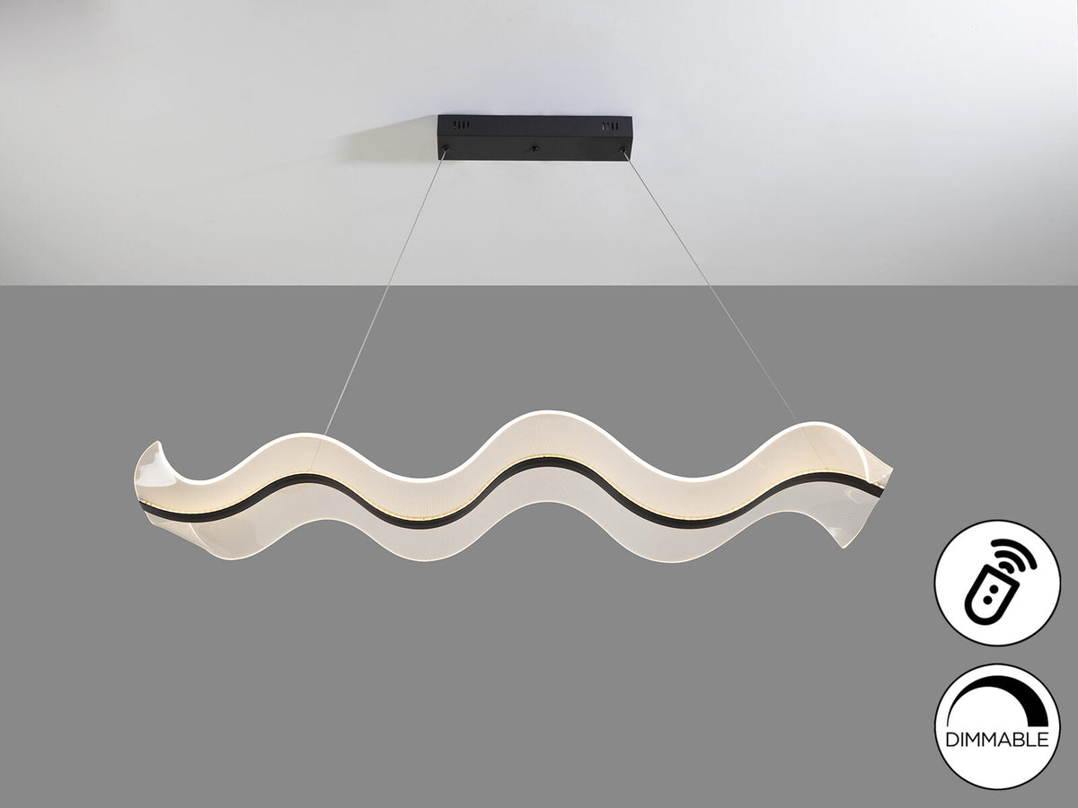 Lámpara de techo Olas LED CCT negro