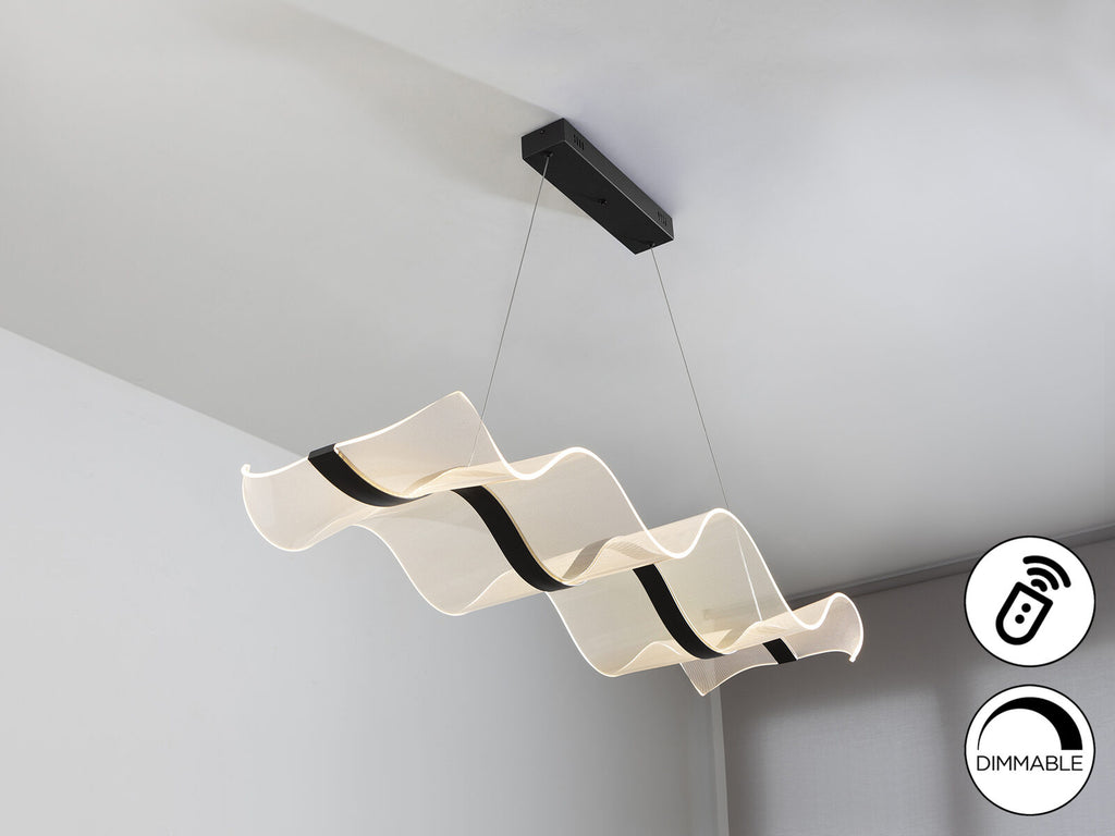 Lámpara de techo Olas LED CCT negro
