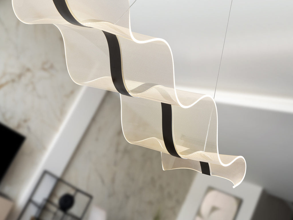 Lámpara de techo Olas LED CCT negro