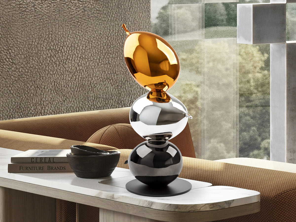 Figura decorativa Globos naranja, plata y gris