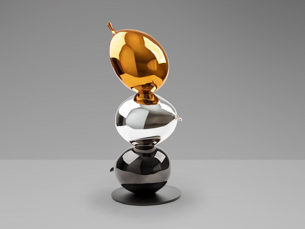 Figura decorativa Globos naranja, plata y gris