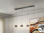Lámpara de techo Orbes lineal 4 luces cromo negro