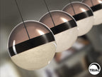 Lámpara de techo Orbes lineal 4 luces cromo negro