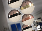 Lámpara de techo Orbes 5 luces negro, cobre y latón