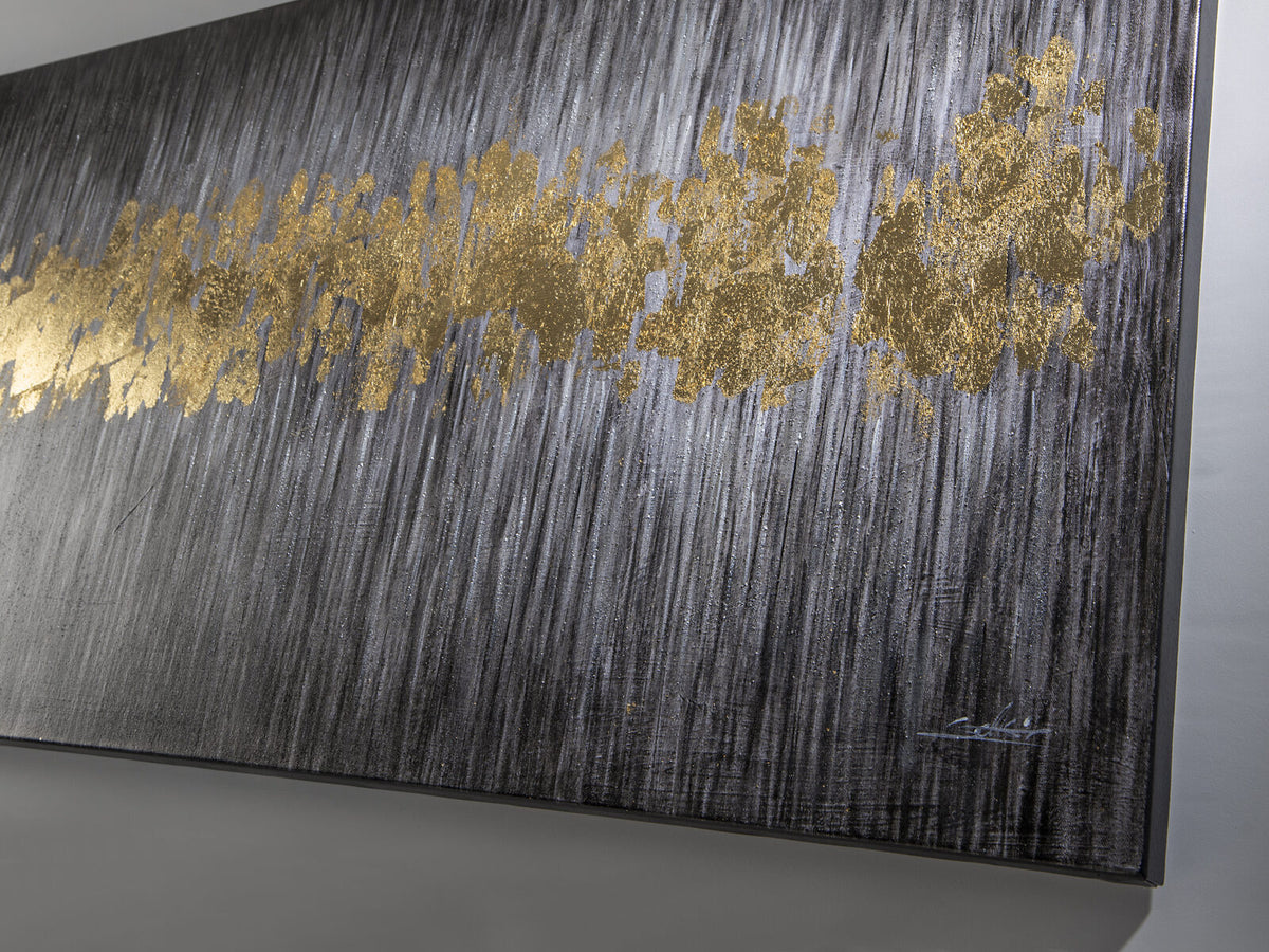Cuadro pintado a mano Sendero 160 × 80 cm pan de oro