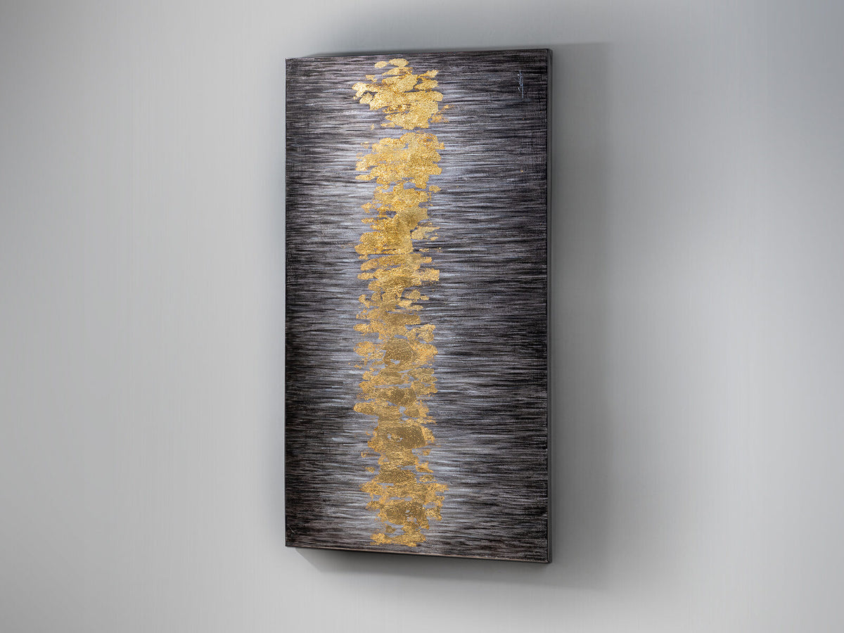 Cuadro pintado a mano Sendero 160 × 80 cm pan de oro