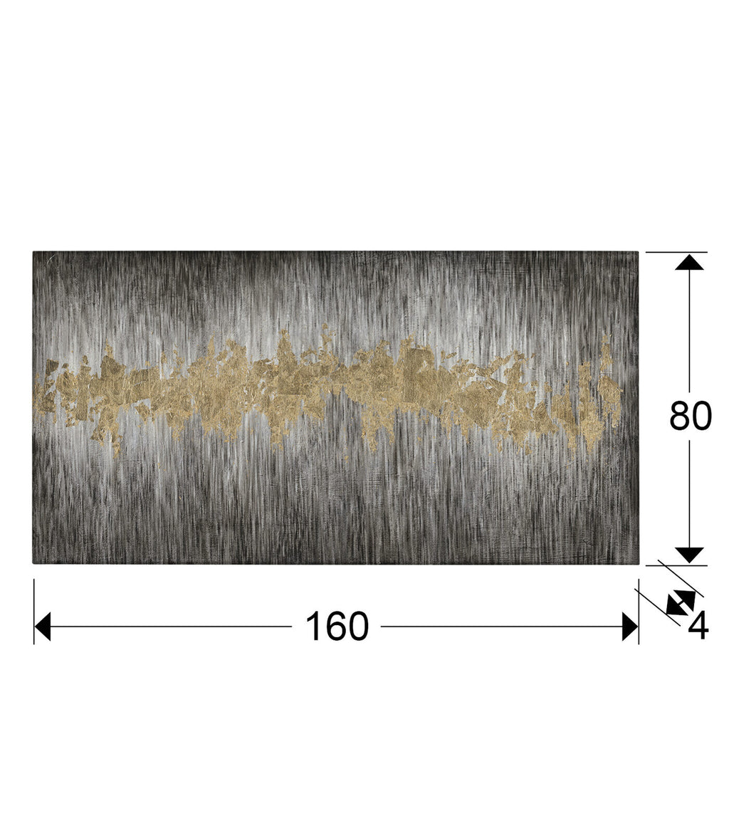 Cuadro pintado a mano Sendero 160 × 80 cm pan de oro - medidas