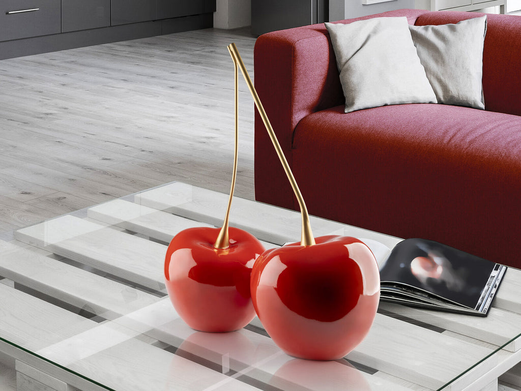 Figura decorativa Cerezas rojo