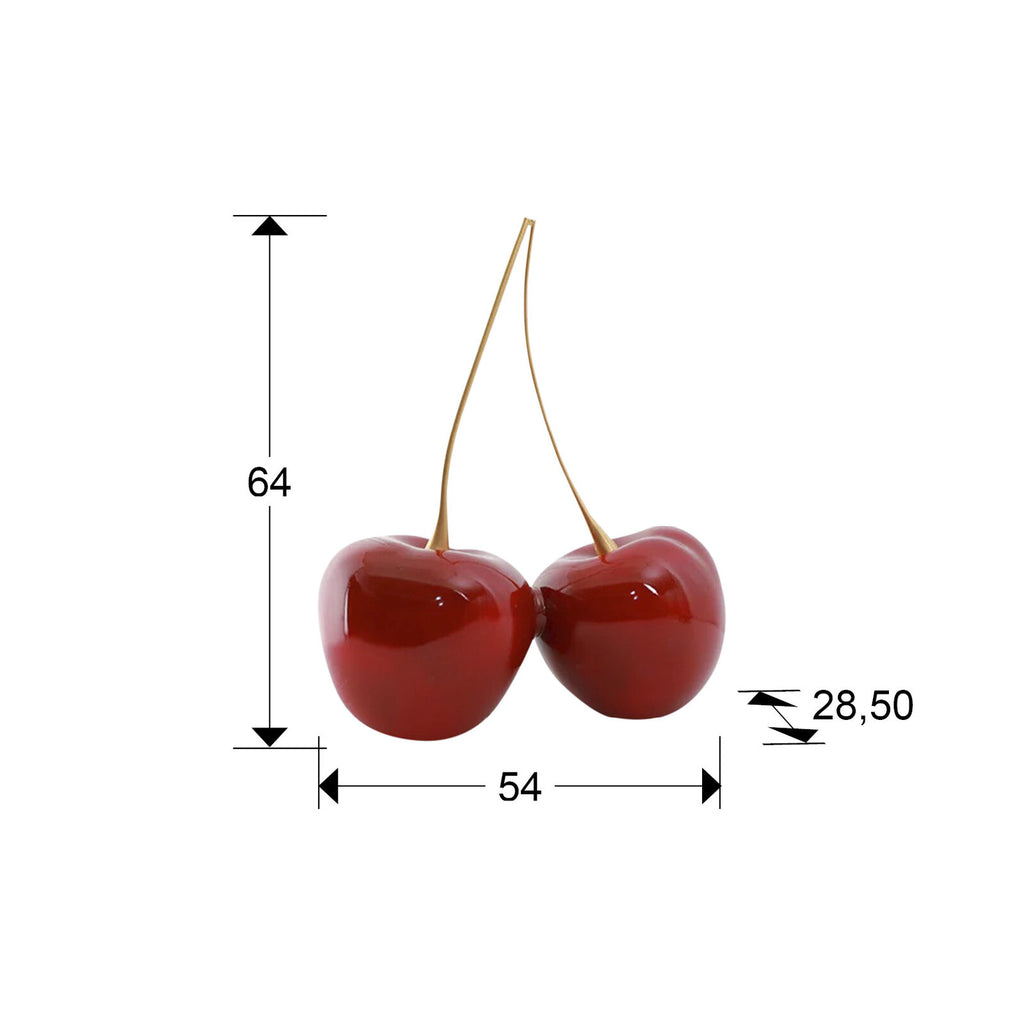 Figura decorativa Cerezas rojo - medidas