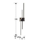 Aplique LED ZigZag 4 luces negro mate - medidas