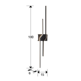Aplique LED ZigZag 4 luces negro mate - medidas