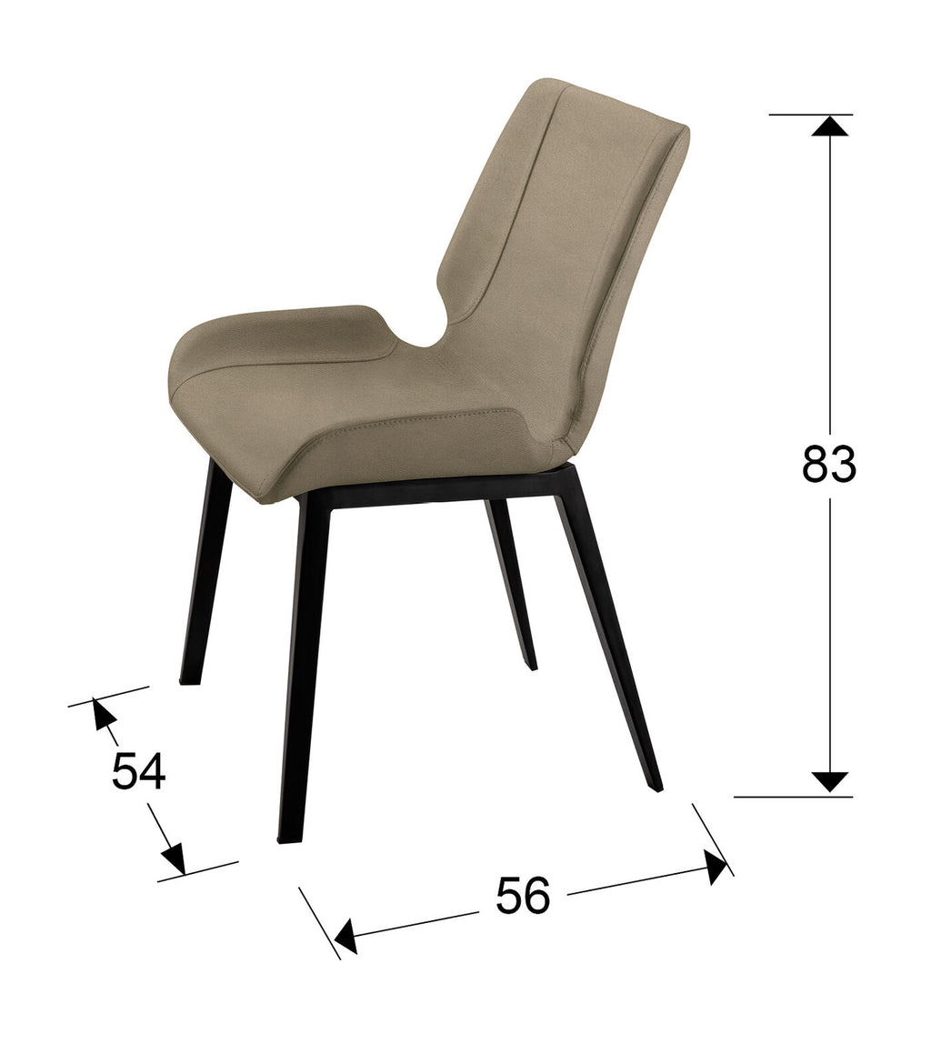 Silla Kiara negro y beige - medidas