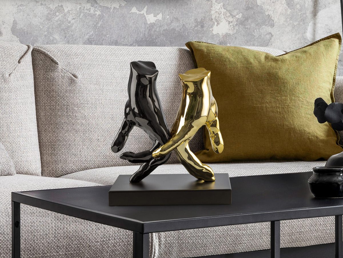 Figura decorativa Manos gris y oro