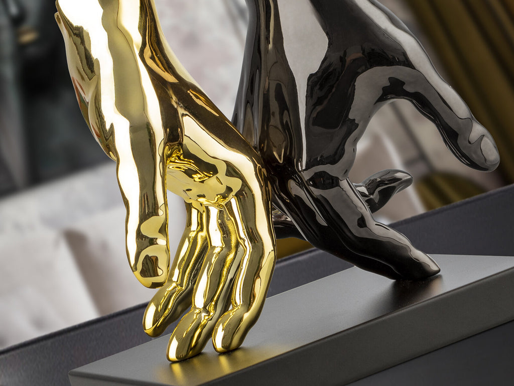 Figura decorativa Manos gris y oro