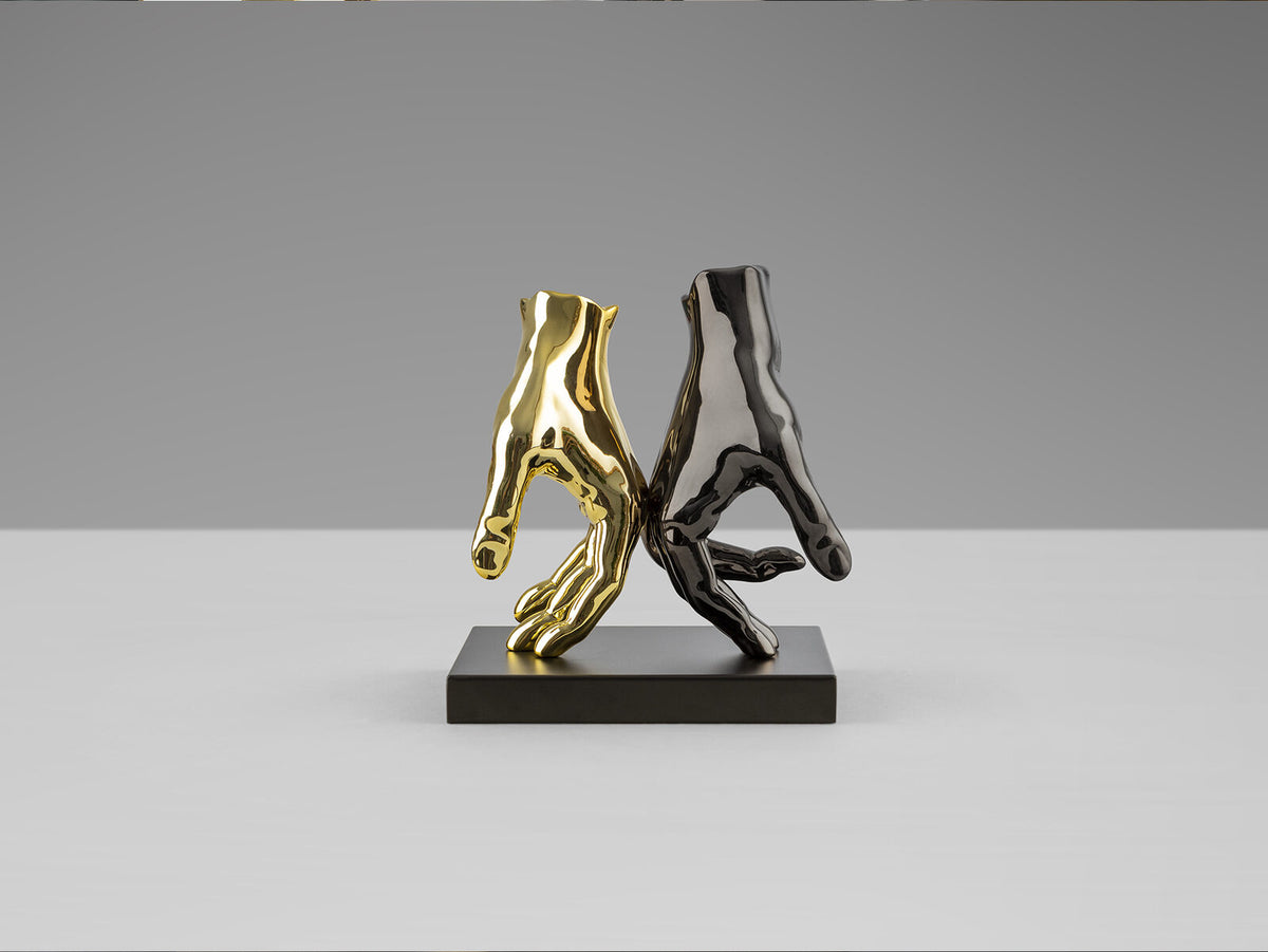 Figura decorativa Manos gris y oro