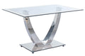 Mesa Comedor Dubai Cristal Blanco / Cromo