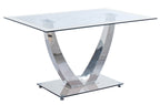 Mesa Comedor Dubai Cristal Blanco / Cromo