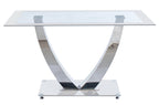 Mesa Comedor Dubai Cristal Blanco / Cromo - imagen 2