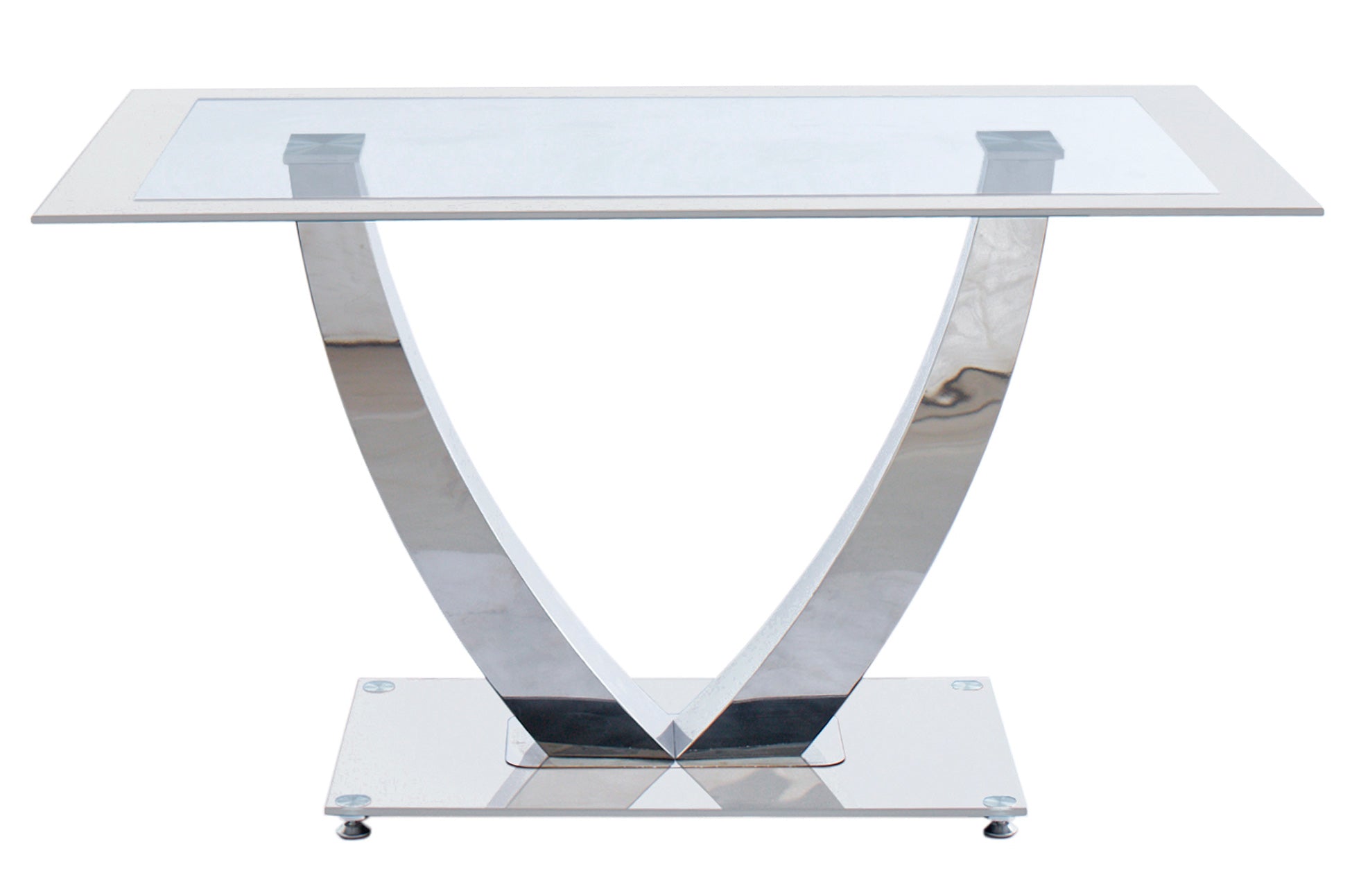 Mesa Comedor Dubai Cristal Blanco / Cromo - imagen 2