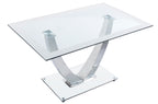 Mesa Comedor Dubai Cristal Blanco / Cromo - imagen 3