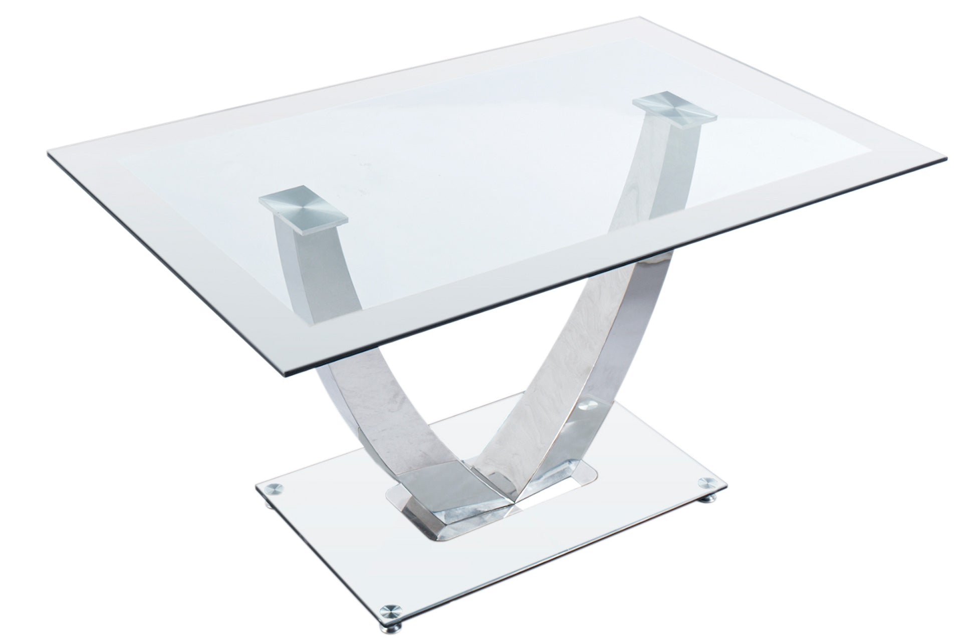 Mesa Comedor Dubai Cristal Blanco / Cromo - imagen 3