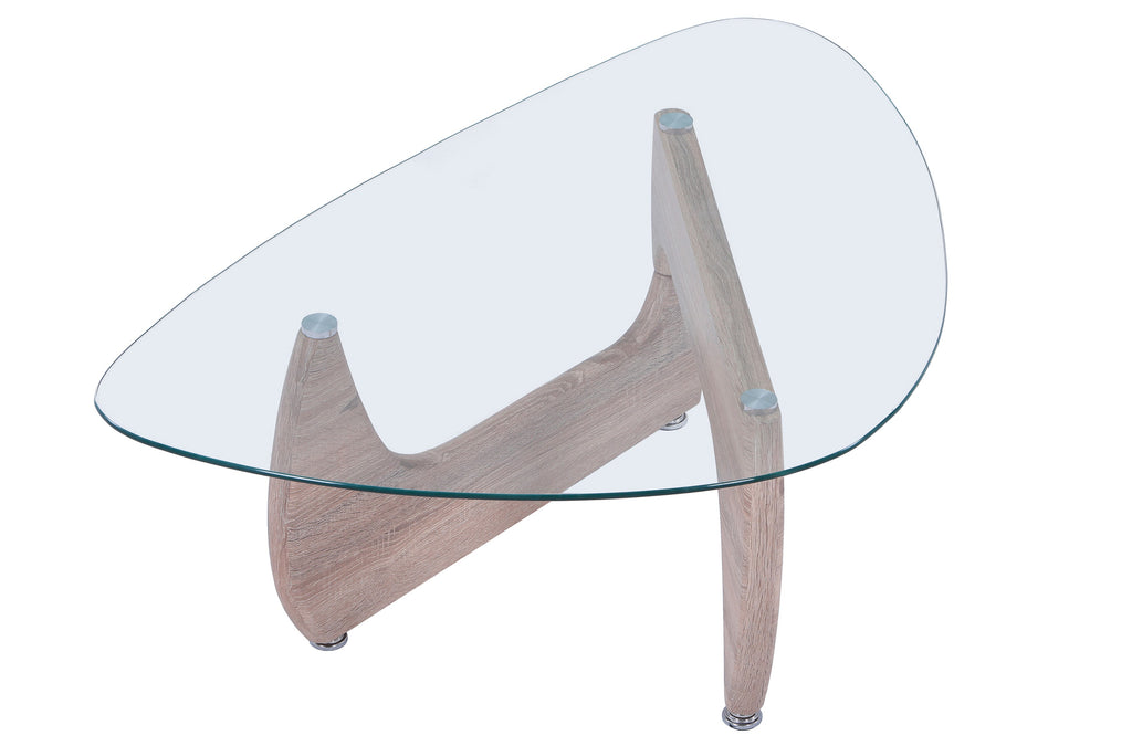 Mesa Centro Leyna 110x70 cm Roble / Cristal Transparente - imagen 3