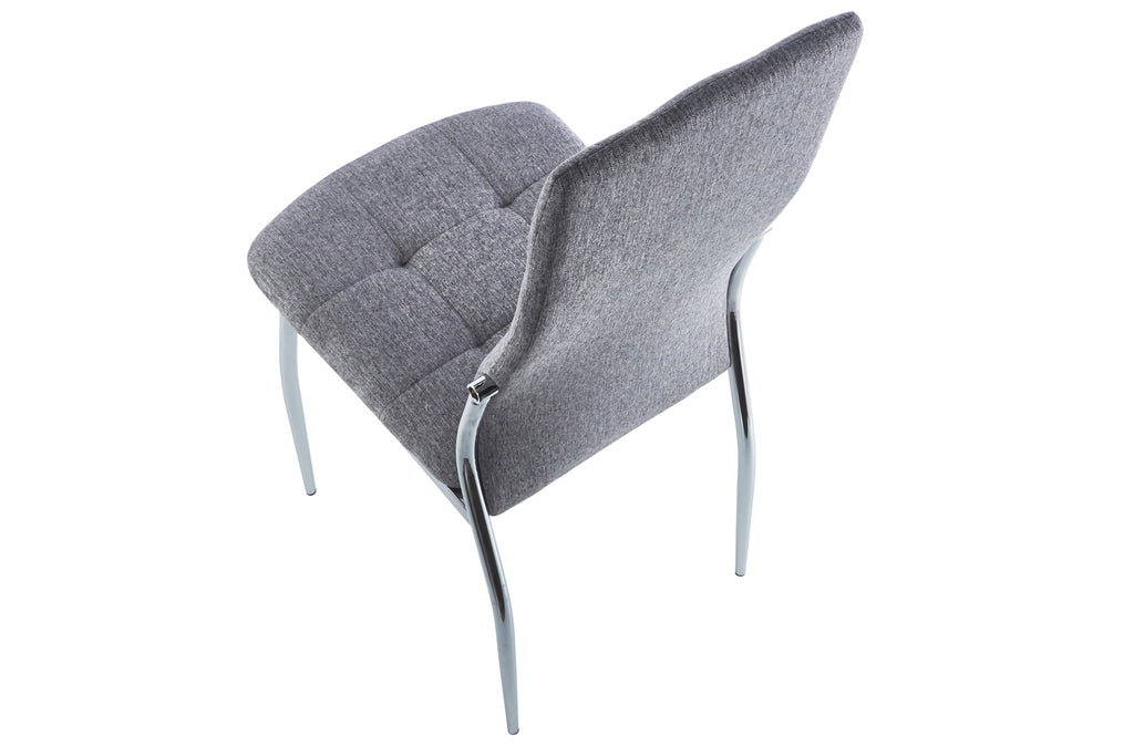Silla Comedor Diana Tejido Cromo - imagen 2