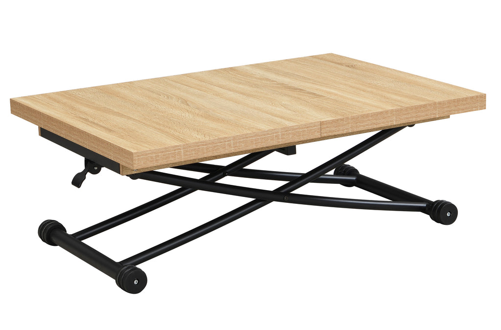 Mesa Centro Elevable y Extensible 100 - 130 - 160 cm Taylor Oak / Negro