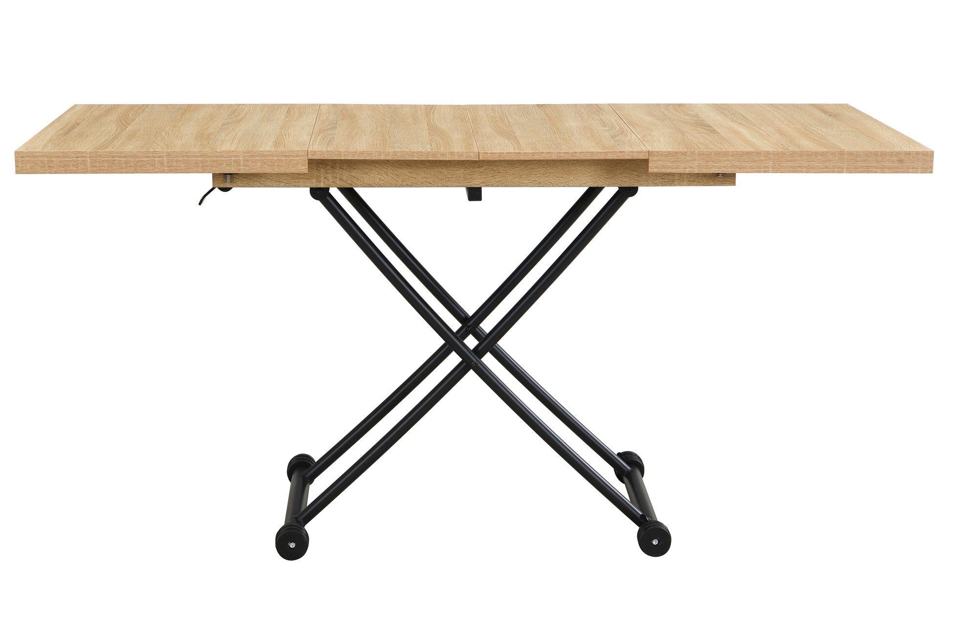 Mesa Centro Elevable y Extensible 100 - 130 - 160 cm Taylor Oak / Negro