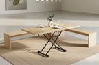 Mesa Centro Elevable y Extensible 100 - 130 - 160 cm Taylor Oak / Negro