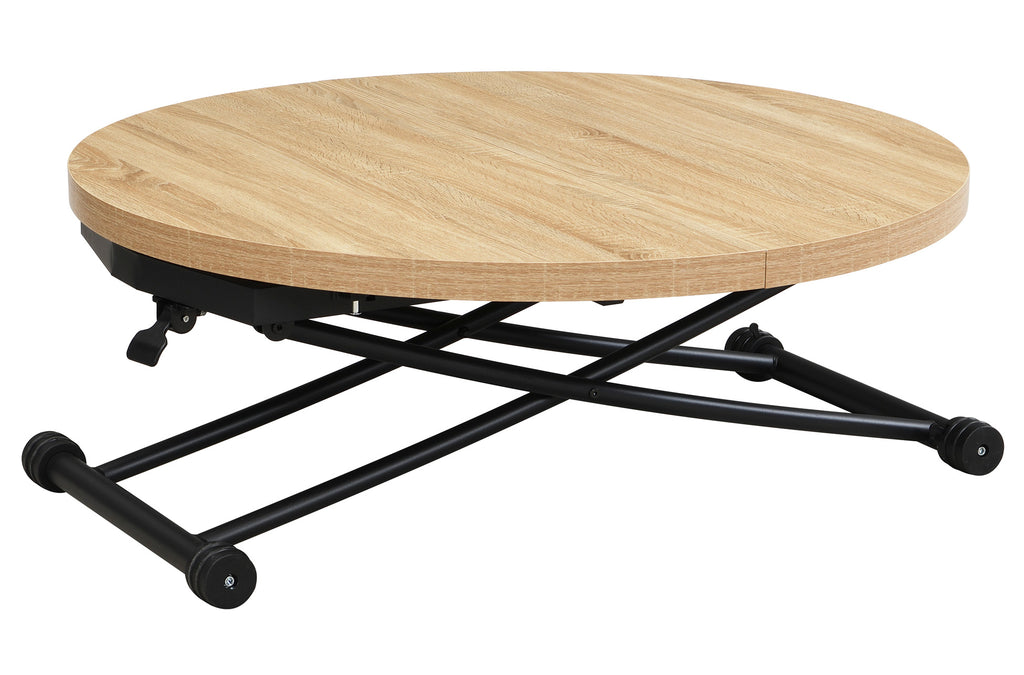 Mesa Centro Elevable y Extensible 100 - 140 cm Gaga Oak / Negro
