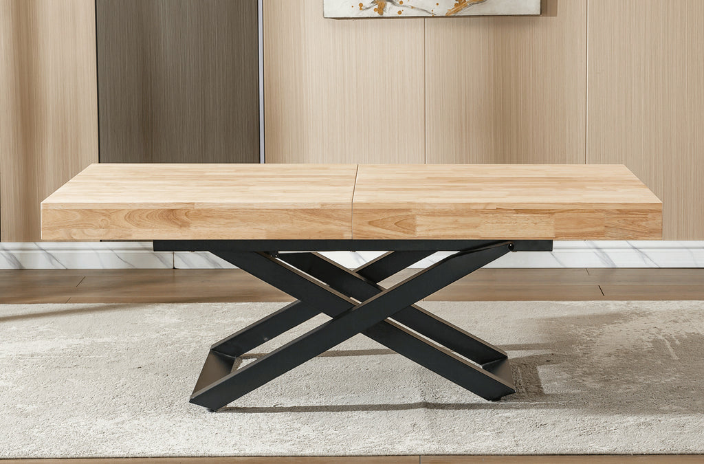 Mesa Elevable y Extensible Troya 160 - 200 - 240x90 cm - Nordish / Negro