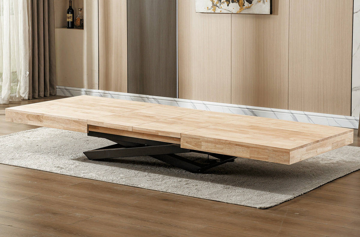 Mesa Elevable y Extensible Troya 160 - 200 - 240x90 cm - Nordish / Negro
