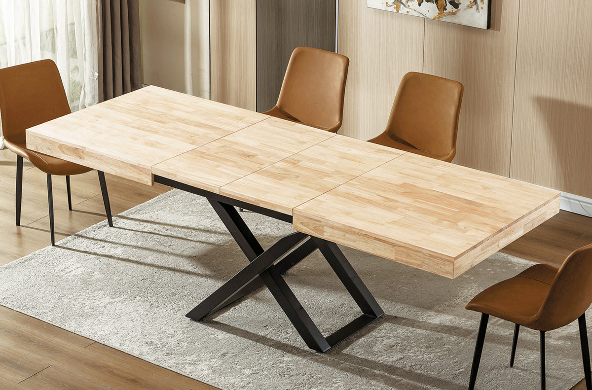 Mesa Elevable y Extensible Troya 160 - 200 - 240x90 cm - Nordish / Negro