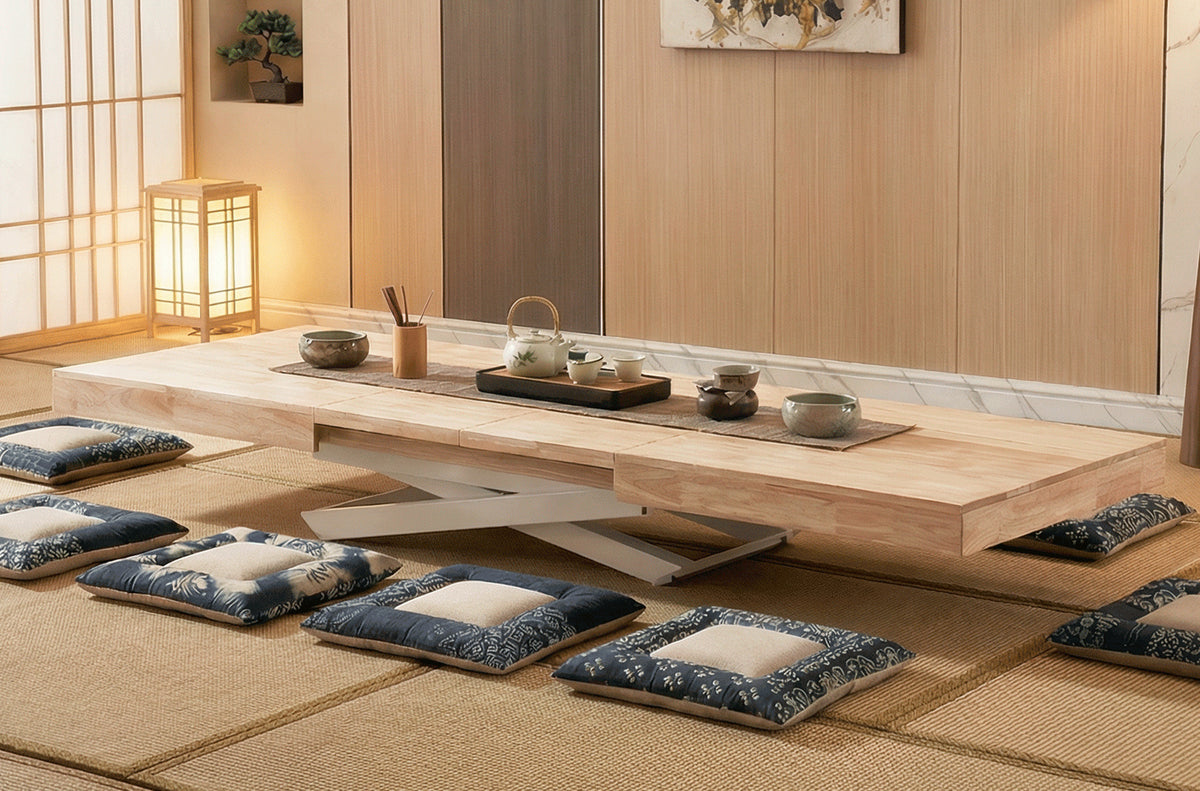 Mesa Elevable y Extensible Troya 160 - 200 - 240x90 cm - Nordish / Blanco