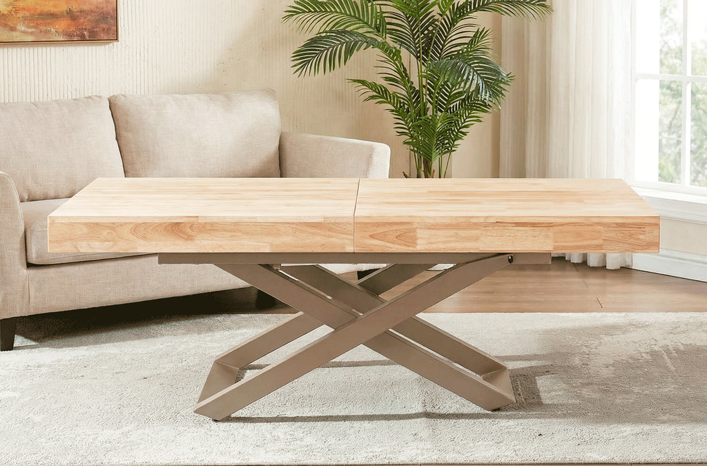 Mesa Elevable y Extensible Troya 160 - 200 - 240x90 cm - Nordish / Taupe