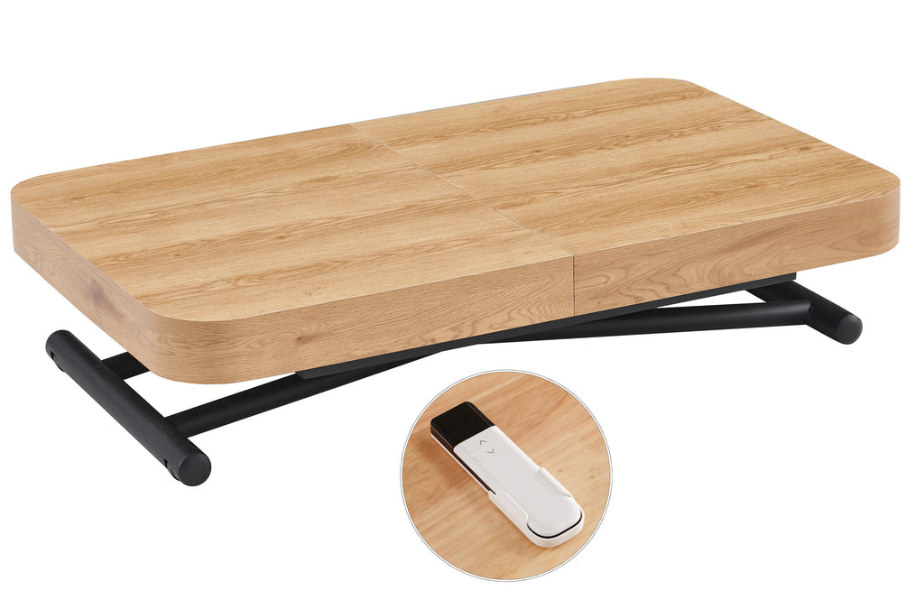 Mesa Centro Elevable y Extensible 120 - 160 - 200 cm con Elevacion Eléctrica Turin Oak - imagen 4